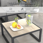 Ensemble Salon de Jardin 6 pièces pour 5 personnes - en aluminium, grand confort
