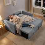 Canapé convertible 2 places, canapé-lit, 2 coussins 80,5x137,5x84cm gris