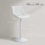 Lot de 2 tabourets de bar, repose-pieds blanc