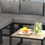 Ensemble Salon de Jardin 6 pièces pour 5 personnes - en aluminium, grand confort
