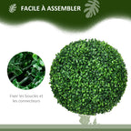 Lot de 2 boules de buis artificielles de 40 cm, vert