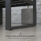 Ensemble Salon de Jardin 6 pièces pour 5 personnes - en aluminium, grand confort
