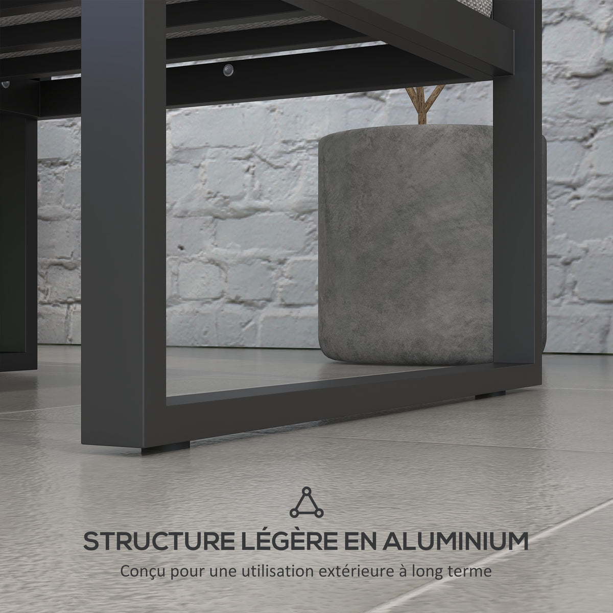 Ensemble Salon de Jardin 6 pièces pour 5 personnes - en aluminium, grand confort