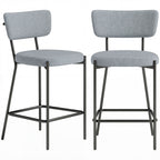 Lot de 2 tabourets de bar, repose-pieds, 49 x 53 x 93 cm, gris