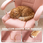 Chaise Bureau Ergonomique, Inclinable, Rose