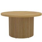 Table basse ronde en bois, effet bois naturel