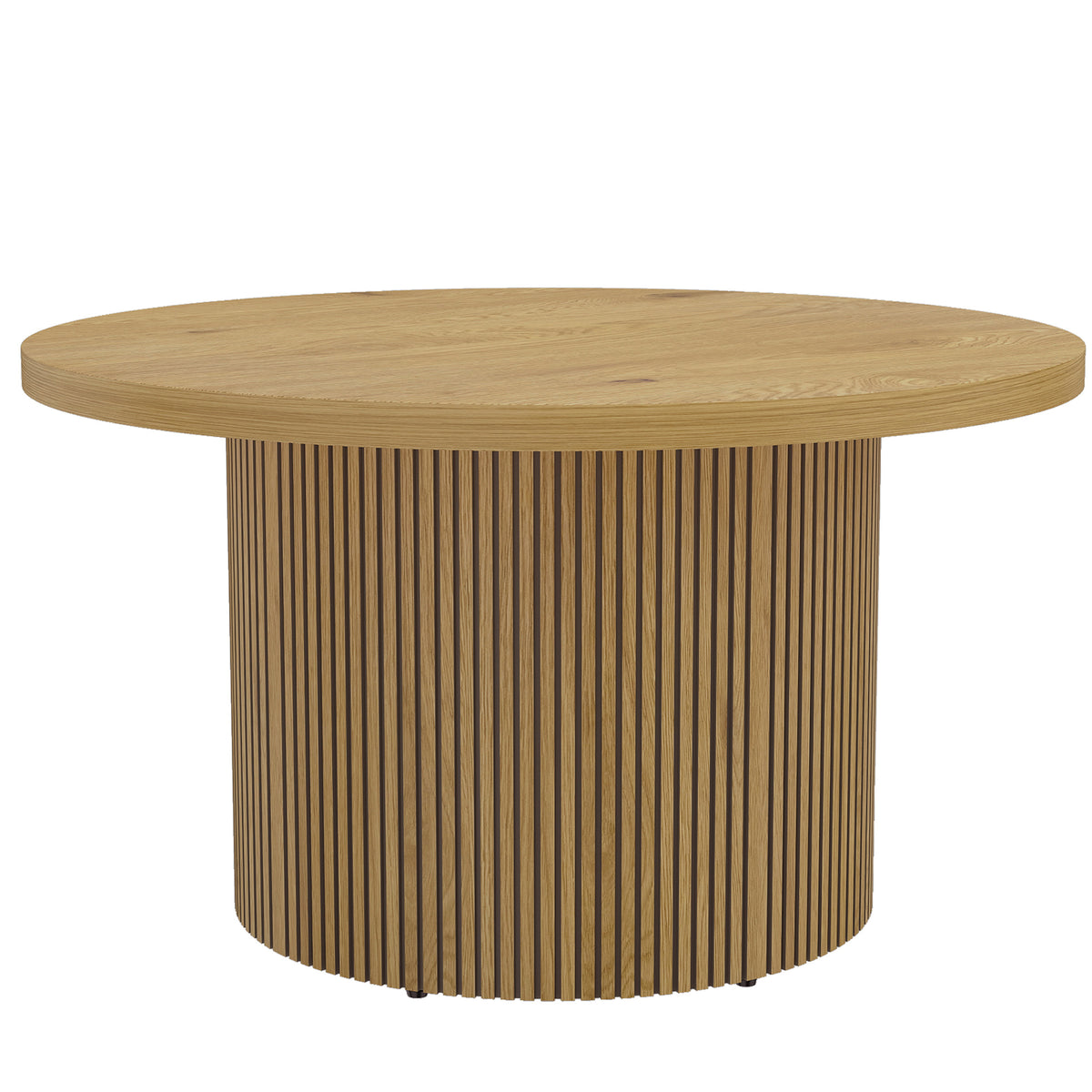 Table basse ronde en bois, effet bois naturel