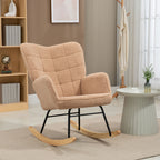 Fauteuil à bascule, effet laine, structure en acier 71 x 98 x 101 cm marron