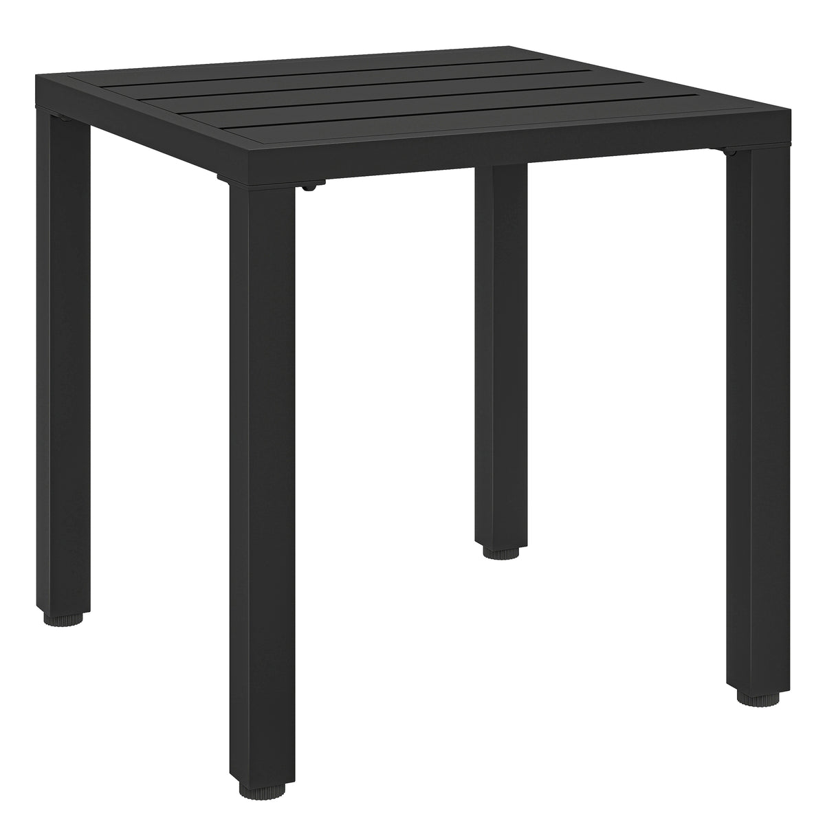 Table de jardin carrée, cadre en métal,noir