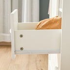 Armoire avec Porte et 5 étagères, 3 niches, 2 tiroirs, blanc