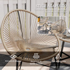 Salon de jardin 2 personnes, plateau en verre trempé