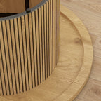 Table basse ronde en bois, effet bois naturel