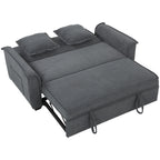 Canapé convertible 2 places, canapé-lit clic-clac, 2 coussins, gris