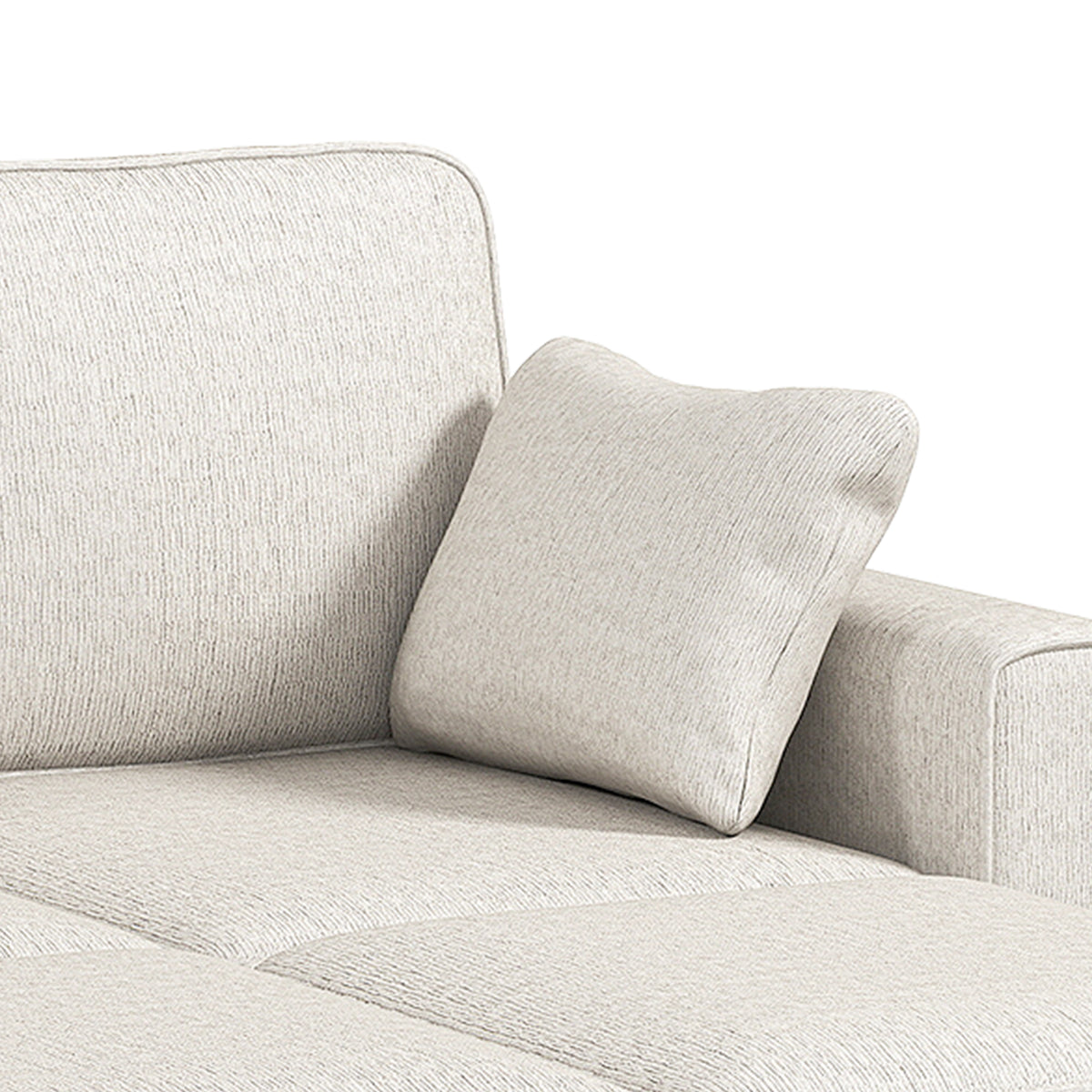 Canapé d'Angle Convertible, Canapé-Lit 3 Places Modulaire 225 cm avec Pouf de Rangement, Beige