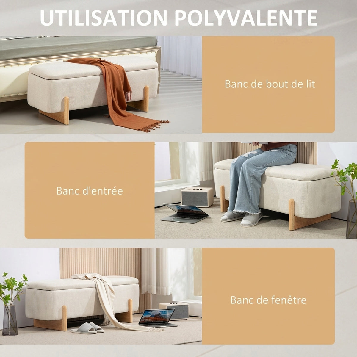 Banc de Rangement, Crème
