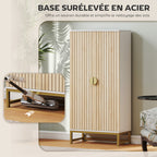 Armoire de cuisine meuble, 12 étagères à portes,58x29x119,5cm, blanc