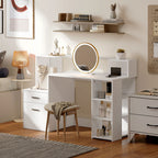 Bureau informatique, 2 tiroirs, 137x55x92cm, blanc