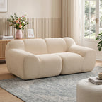 Canapé 2 Places, 174cm, Entièrement Compressé, Beige