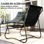 Salon de Jardin 4 Pièces avec Coussins Épais 8cm, en Acier, Gris