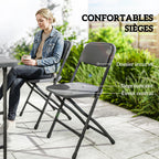 Salon de jardin extérieur avec 4 chaises pliables table réglable en hauteur 118 cm gris foncé