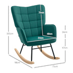 Fauteuil à bascule, en velours structure en acier 71 x 98 x 101 cm Vert