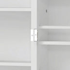Armoire de cuisine, 12 étagères à portes, 58x29x119,5cm, blanc