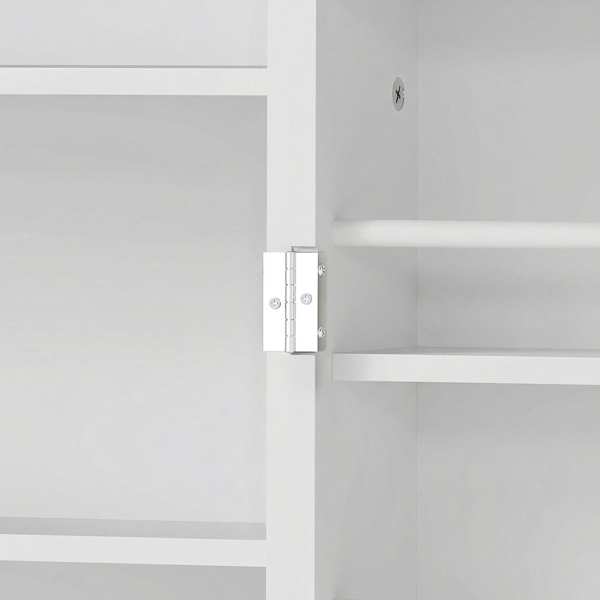 Armoire de cuisine, 12 étagères à portes, 58x29x119,5cm, blanc