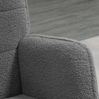 Fauteuil à bascule, effet laine, structure en acier 71 x 98 x 101 cm Gris foncé