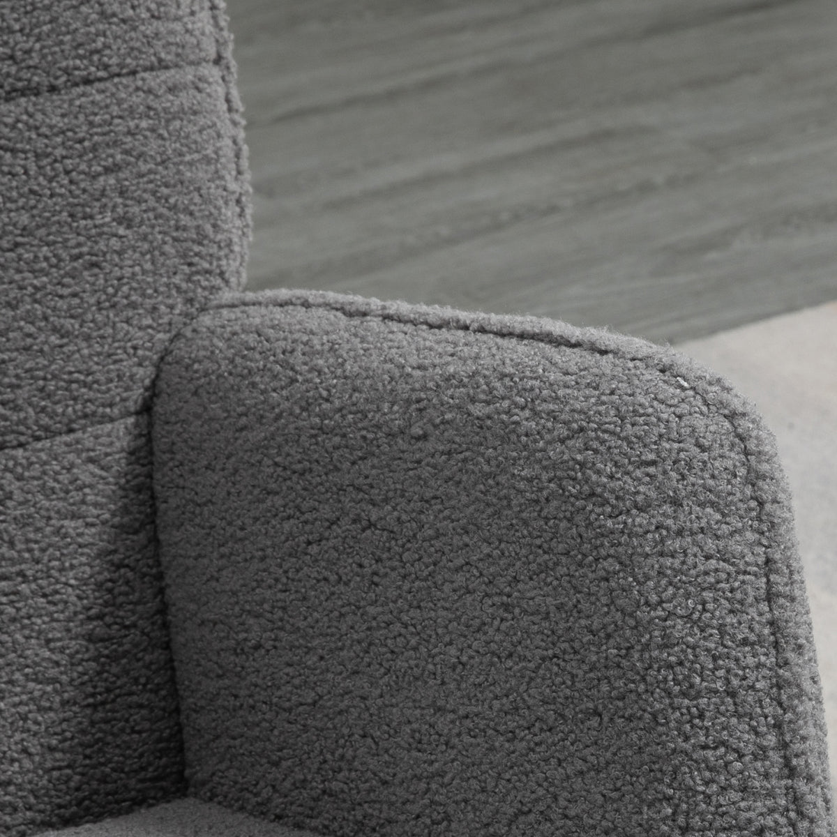 Fauteuil à bascule, effet laine, structure en acier 71 x 98 x 101 cm Gris foncé
