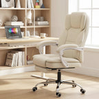 Chaise bureau ergonomique, 64x73x112-120cm, beige