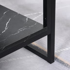 Table Basse avec 2 Étagères 106 x 50 x 47 cm Noir