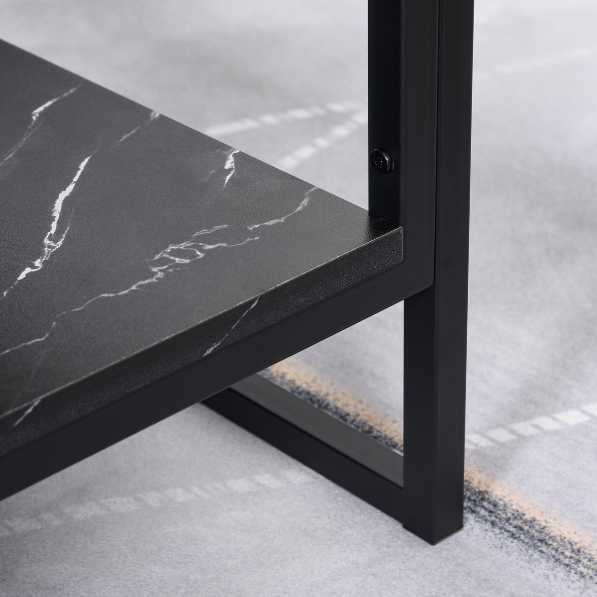 Table Basse avec 2 Étagères 106 x 50 x 47 cm Noir