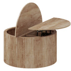 Table basse relevable, compartiment caché et plateau à fermeture douce, bois naturel