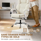 Chaise bureau ergonomique, 64x73x112-120cm, beige