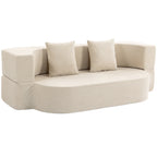 Canapé Convertible 2 Places, Canapé-Lit 190cm, Beige