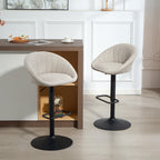 Lot de 2 tabourets de bar, repose-pieds, beige