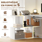 Bureau d'angle bureau en L, plateau à clavier coulissant, 120x100x76cm, blanc