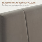 Cadre de lit double 140 x 190 cm, tête de lit réglable sommier 150 x 198 x 100/105/110/115/120 cm gris