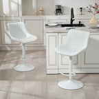 Lot de 2 tabourets de bar, repose-pieds blanc