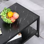 Table Basse avec 2 Étagères 106 x 50 x 47 cm Noir