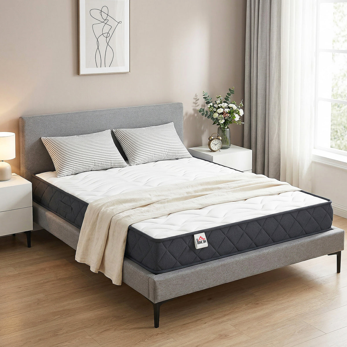 Matelas 140x190cm, 2 personnes, mousse à mémoire de forme, 20cm d'épaisseur