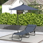 Transat Pliable, Dossier inclinable Multi-Positions, Acier thermoplastique + Lacets élastiques Noir