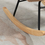 Fauteuil à bascule, effet laine, structure en acier 71 x 98 x 101 cm marron