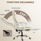 Chaise bureau ergonomique, 64x73x112-120cm, beige