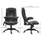Fauteuil de bureau massant et chauffant électrique, noir