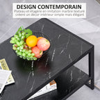 Table Basse avec 2 Étagères 106 x 50 x 47 cm Noir