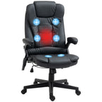 Fauteuil de bureau massant et chauffant électrique, noir