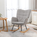 Fauteuil à bascule, structure en acier 71 x 98 x 101 cm Gris clair