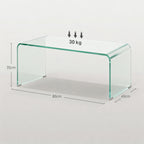 Table basse en verre rectangulaire, en verre trempé