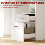 Bureau informatique, 2 tiroirs, 137x55x92cm, blanc